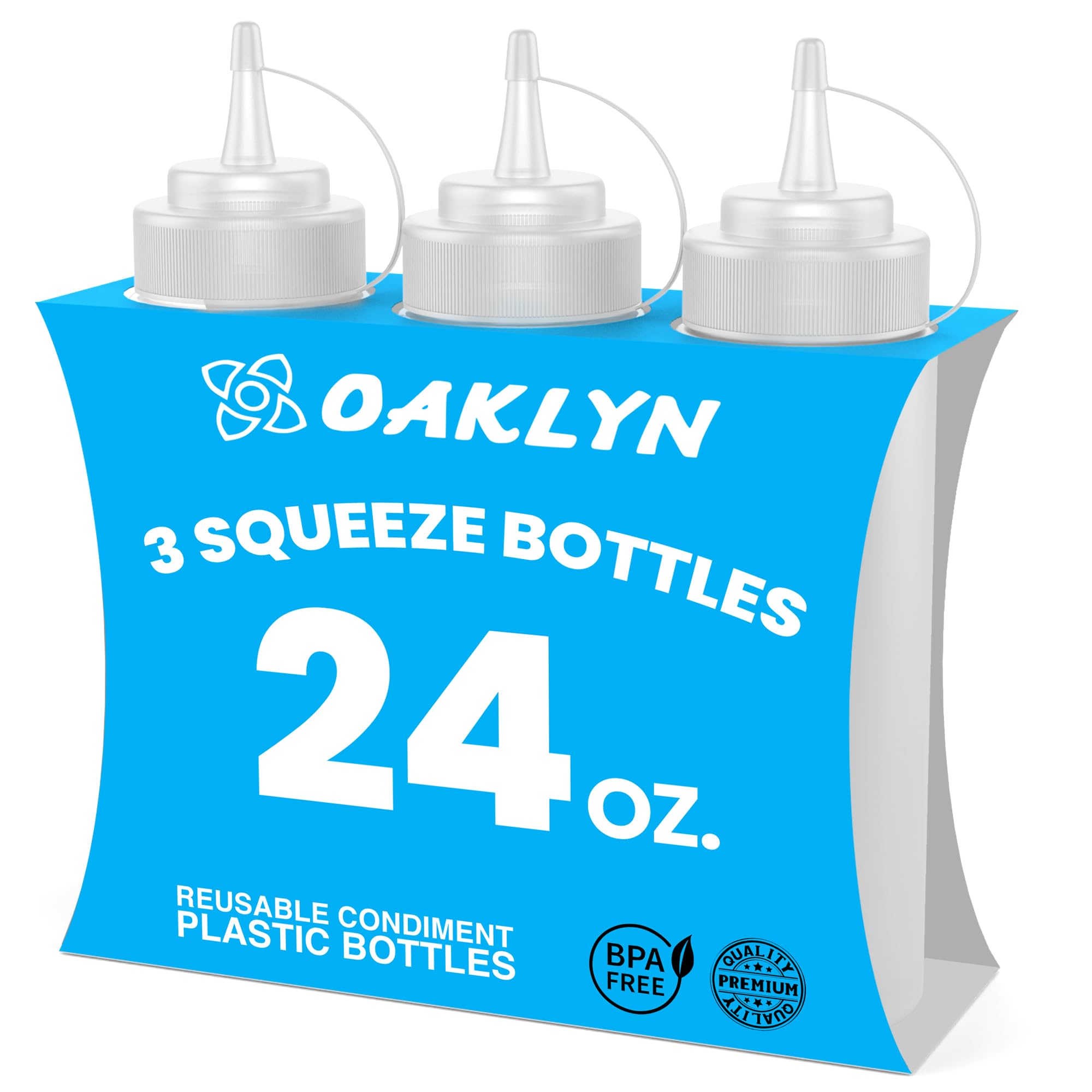 Amazon.com: Oaklyn Squeeze Bottles 24oz 3 Pack (Large Size